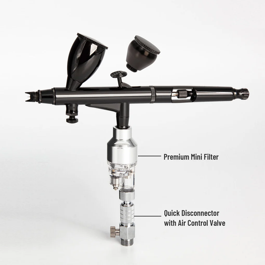 Fengda High End & Deluxe Series Airbrush 0.3mm, Gravity Feed Dual-Action Paint Spray Gun Set with 2 Interchangable Cups for Air Brush Master (AG-103)