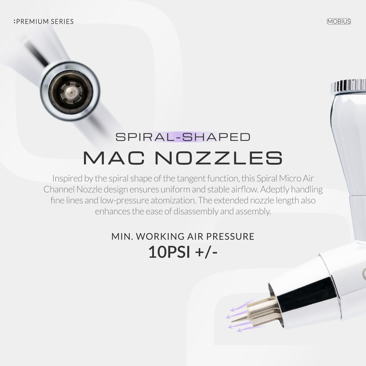 Premium Series GHPM-Mobius 0.2mm Airbrush