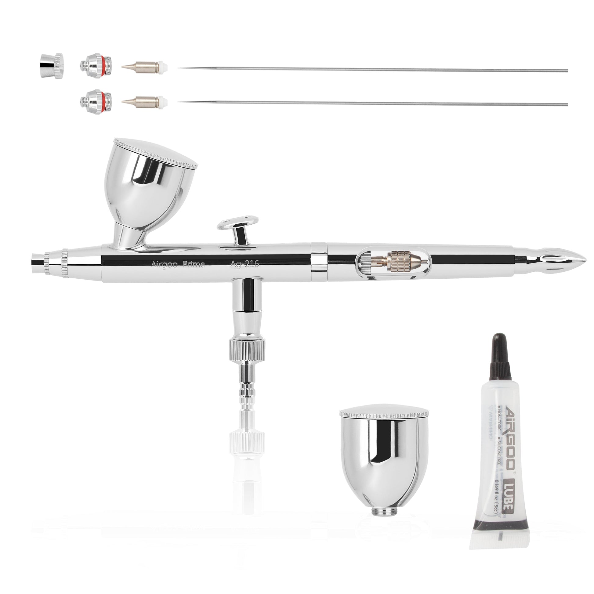 Airgoo AG-216 Prime Dual-Action Airbrush Set – 0.3mm & 0.5mm Nozzles