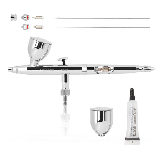 Airgoo AG-216 Prime Dual-Action Airbrush Set – 0.3mm & 0.5mm Nozzles