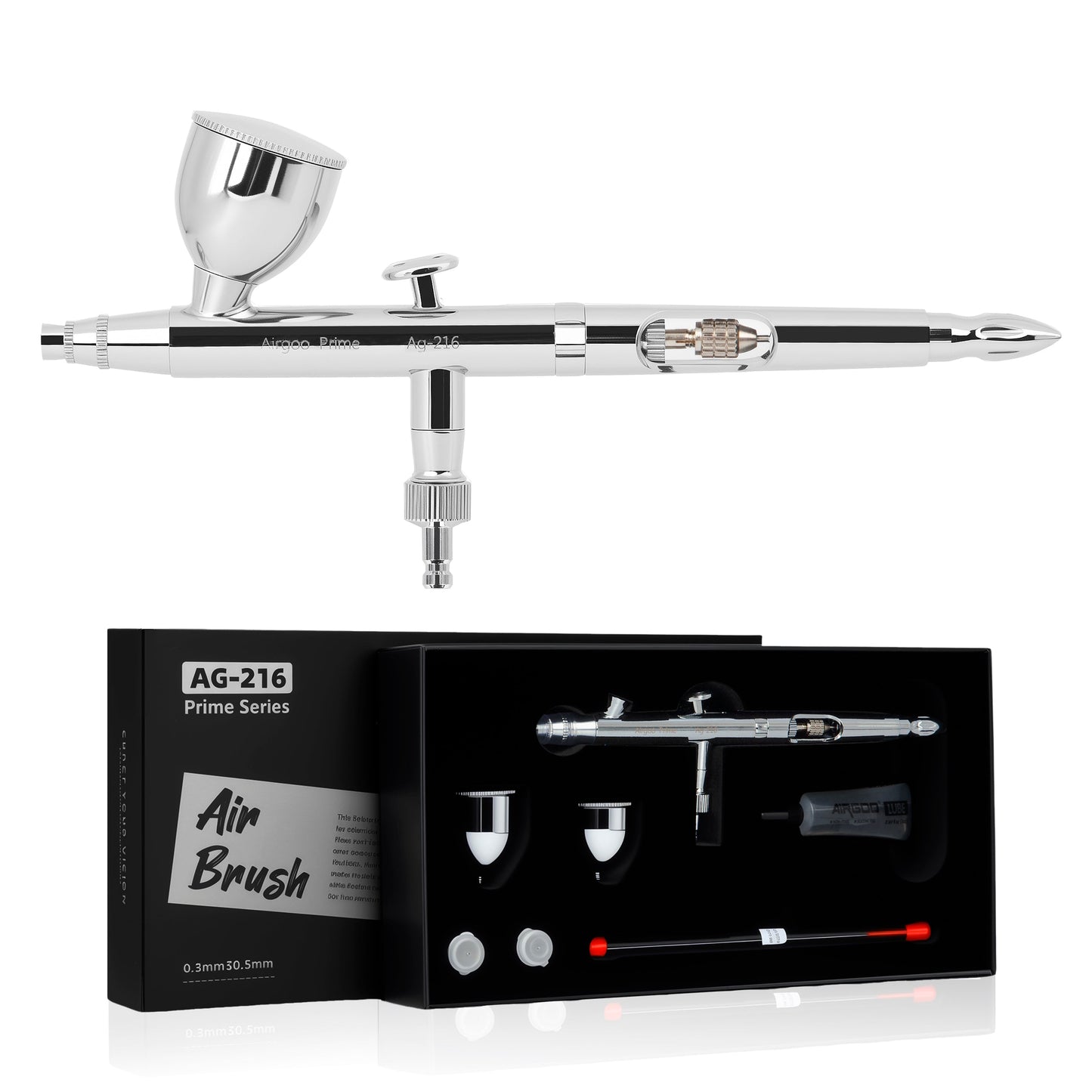 Airgoo AG-216 Prime Dual-Action Airbrush Set – 0.3mm & 0.5mm Nozzles