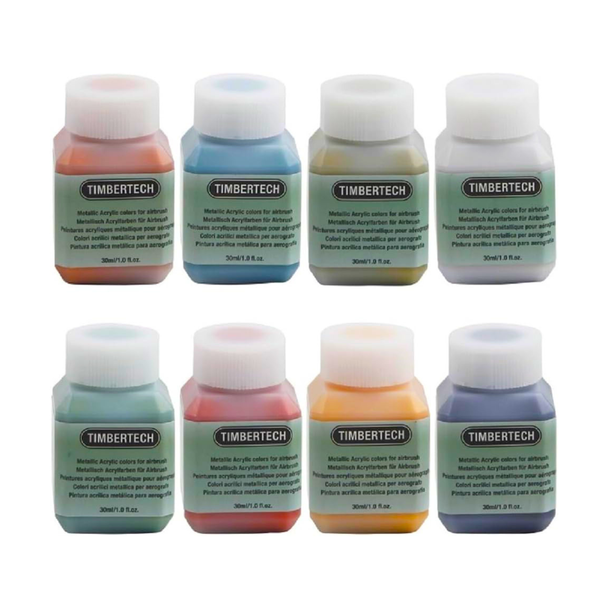 Timbertech Airbrush Metallic Paint 8x30ml