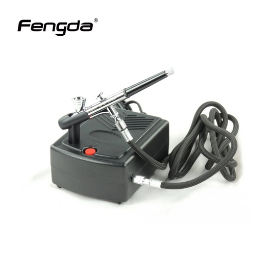 Fengda Nail-Art Airbrush Kit – BD-831 with Compressor & BD-135 0.2mm Double-Action Airbrush Pistol