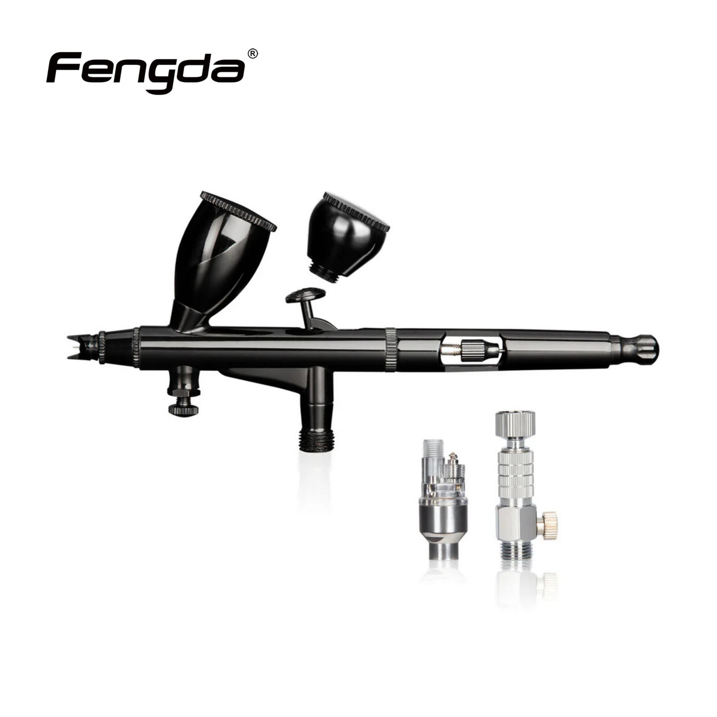 Fengda High End & Deluxe Series Airbrush 0.3mm, Gravity Feed Dual-Action Paint Spray Gun Set with 2 Interchangable Cups for Air Brush Master (AG-103)