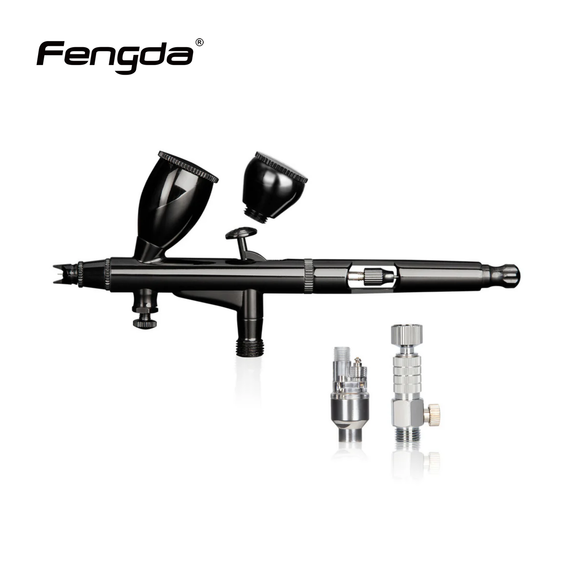 Fengda High End & Deluxe Series Airbrush 0.3mm, Gravity Feed Dual-Action Paint Spray Gun Set with 2 Interchangable Cups for Air Brush Master (AG-103)