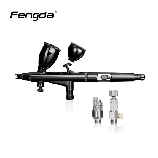Fengda High End & Deluxe Series Airbrush 0.3mm, Gravity Feed Dual-Action Paint Spray Gun Set with 2 Interchangable Cups for Air Brush Master (AG-103)
