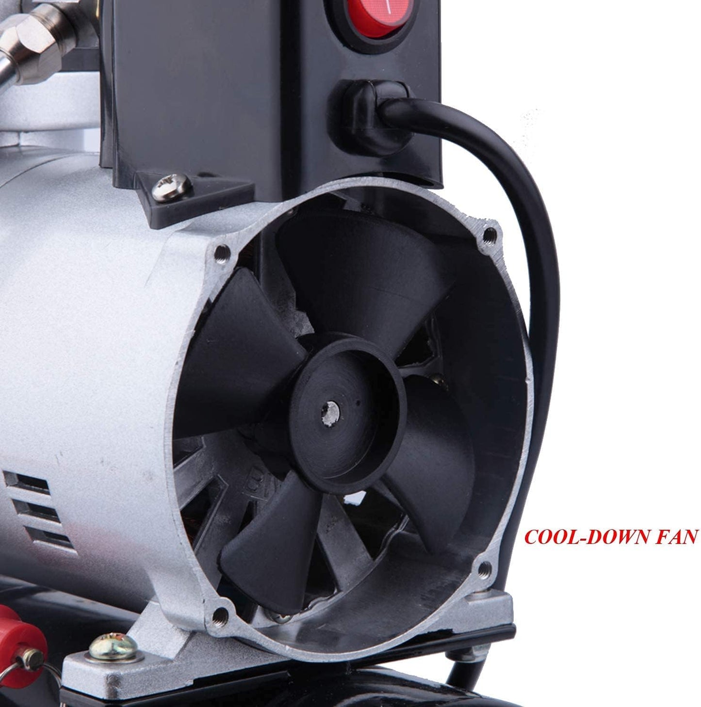 Fengda LS-186S Upgraded Single-Piston Airbrush Compressor with Cooling Fan & 3L Tank