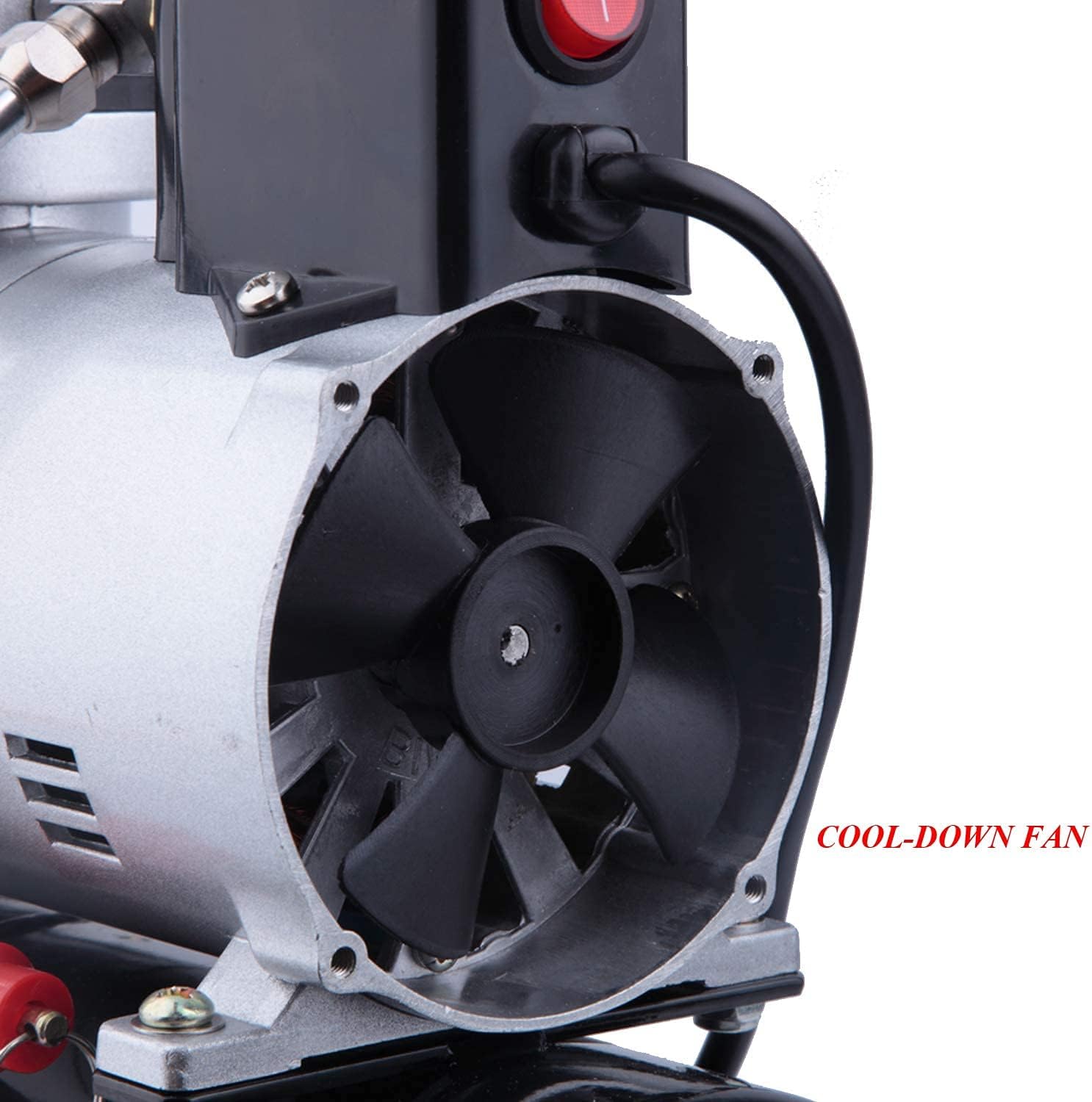 Fengda LS-186S Upgraded Single-Piston Airbrush Compressor with Cooling Fan & 3L Tank