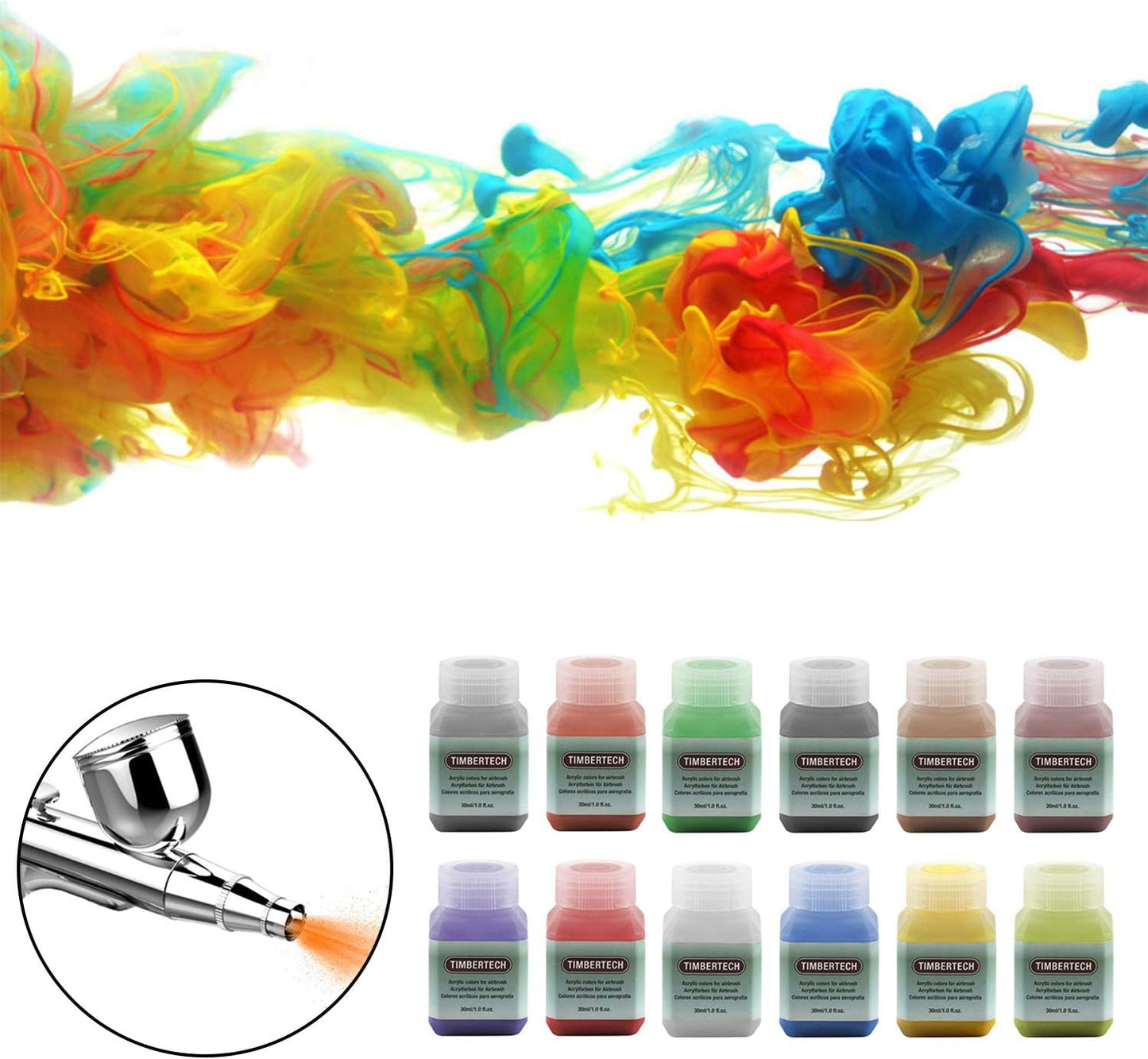 Timbertech Airbrush Acrylic Paint 12x30ml