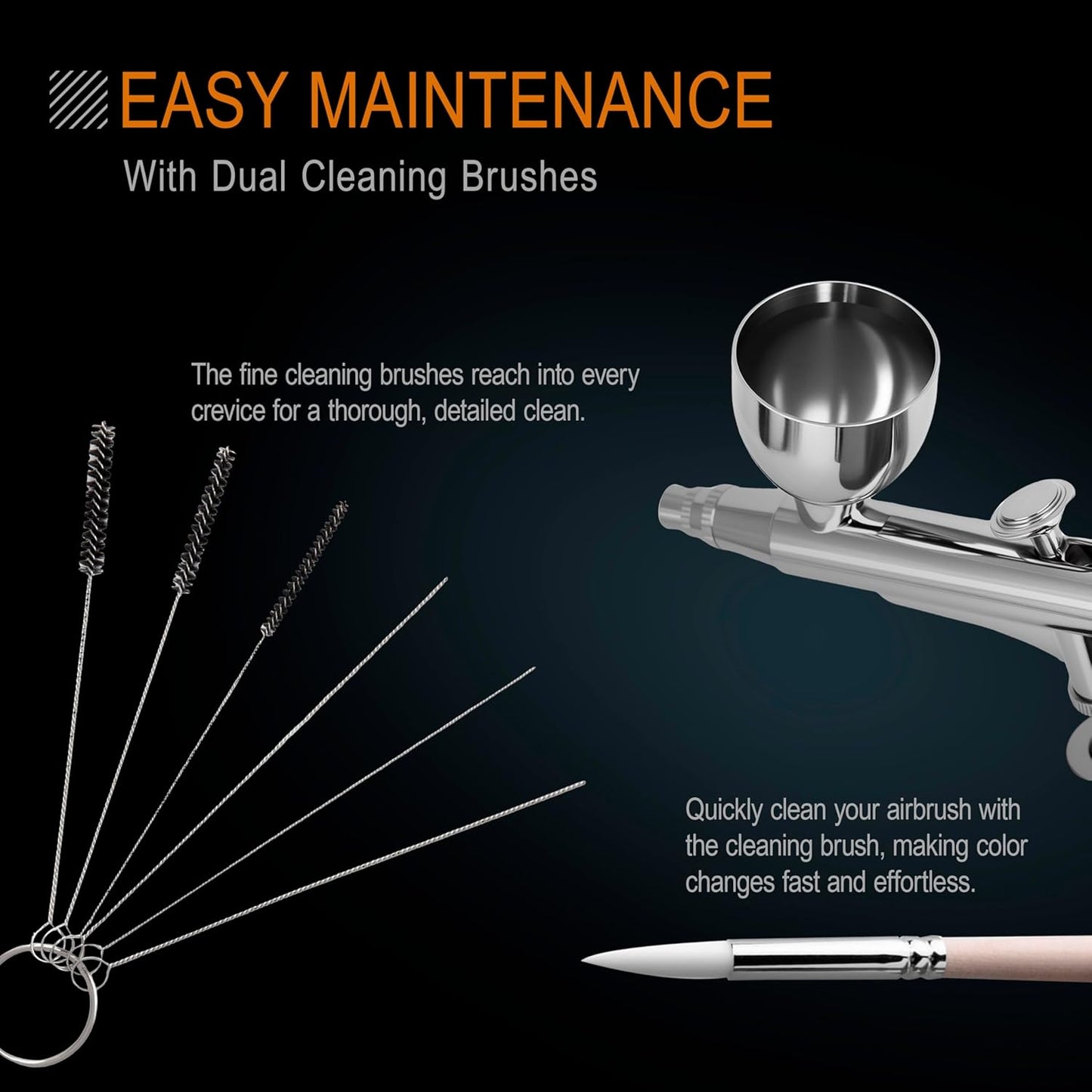 Airgoo MK430-215 Cordless Airbrush Kit – 2200mAh Compressor, 0.3mm Airbrush Set