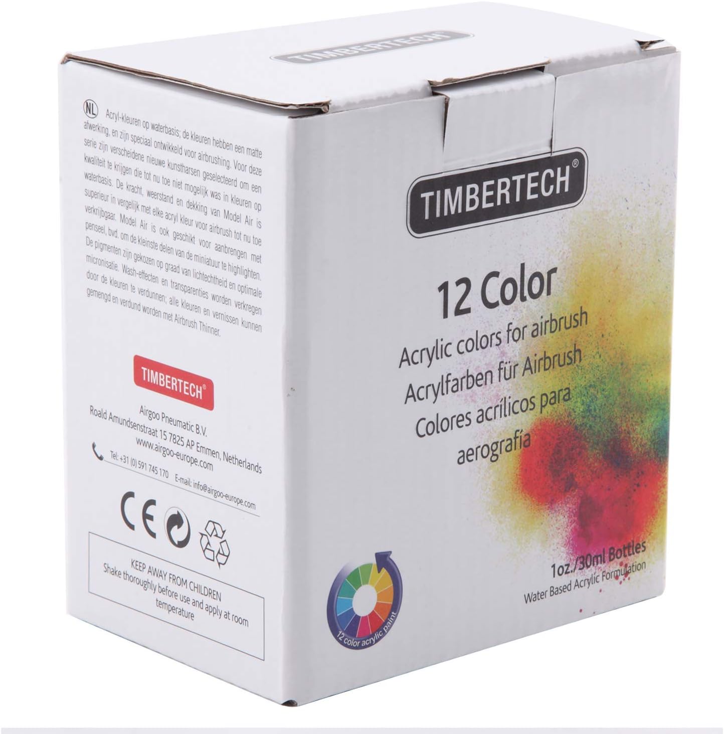 Timbertech Airbrush Acrylic Paint 12x30ml