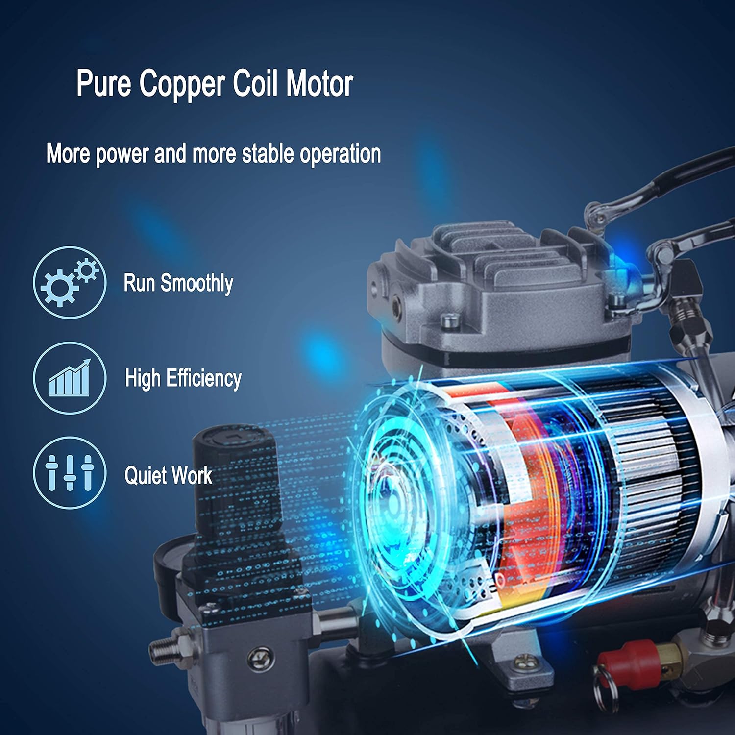 Fengda LS-186S Upgraded Single-Piston Airbrush Compressor with Cooling Fan & 3L Tank