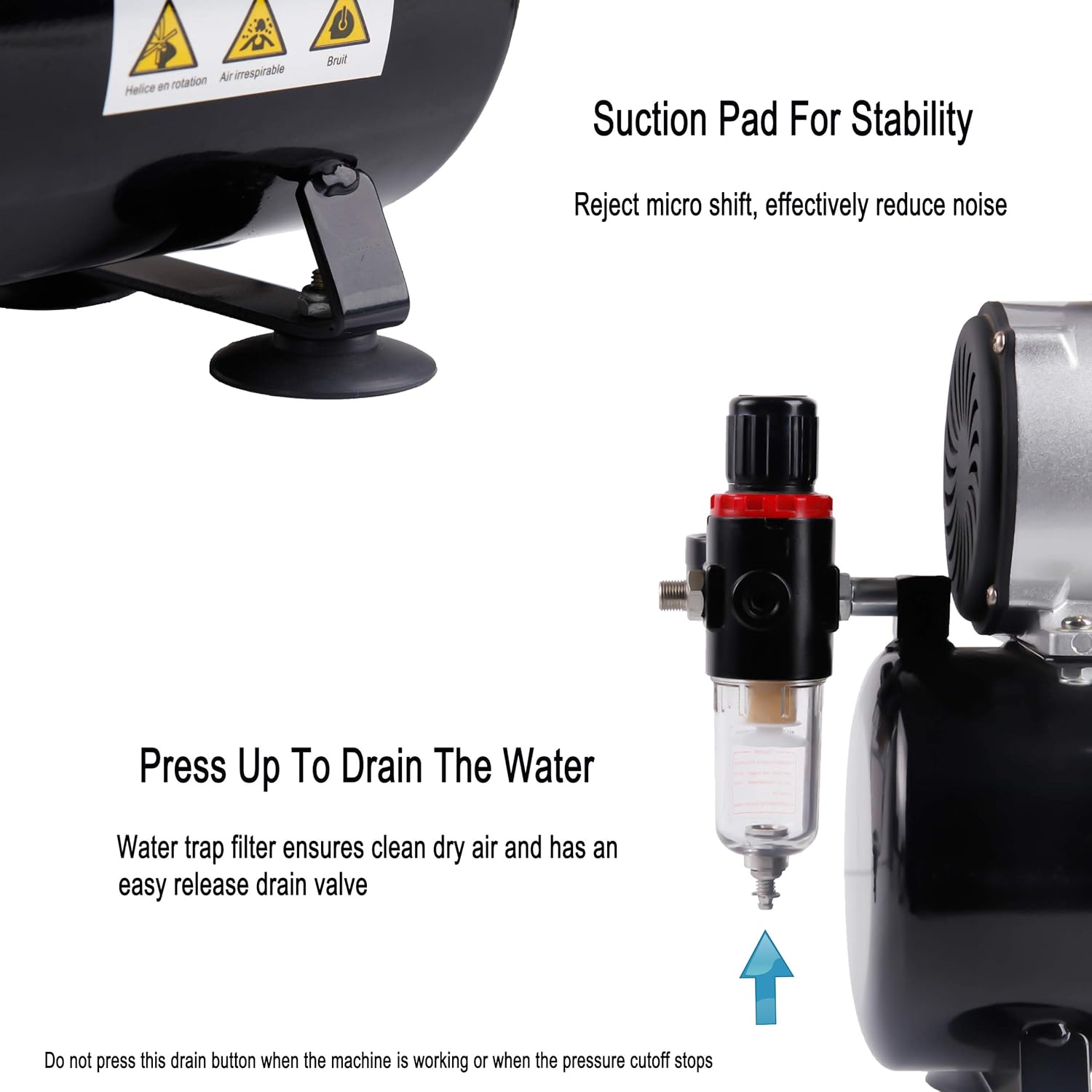 Fengda LS-186S Upgraded Single-Piston Airbrush Compressor with Cooling Fan & 3L Tank