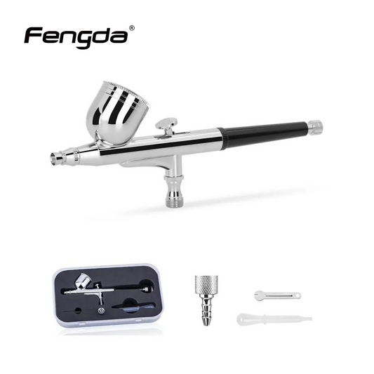 Fengda Air Brush 0.3mm Gravity Feed Adjustable Dual-Action Paint Spray Gun Kit. FE-130