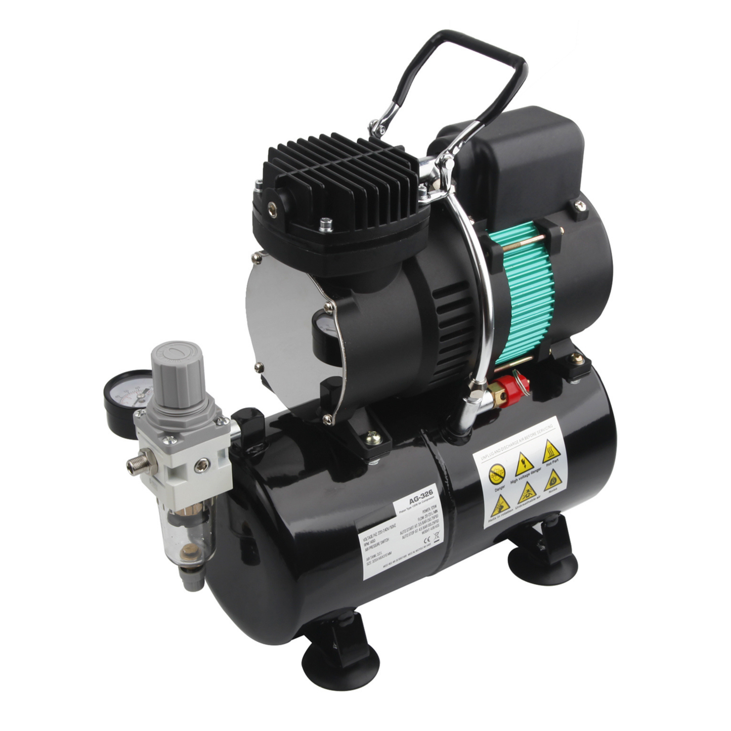 Fengda Elite AS-326 Professional Airbrush Compressor with Dual Cooling Fans & 3L Tank