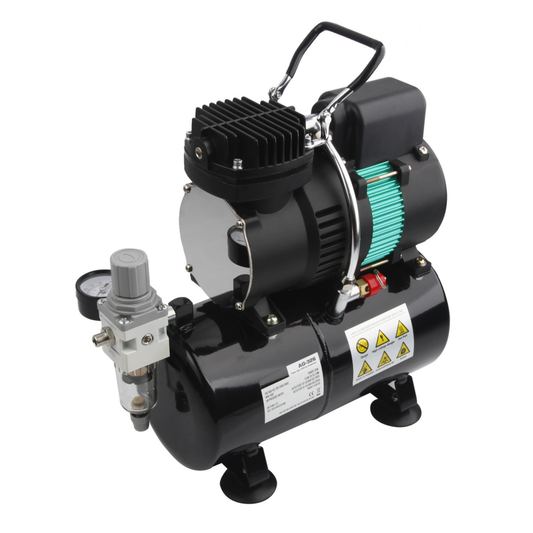 Fengda Elite AS-326 Professional Airbrush Compressor with Dual Cooling Fans & 3L Tank