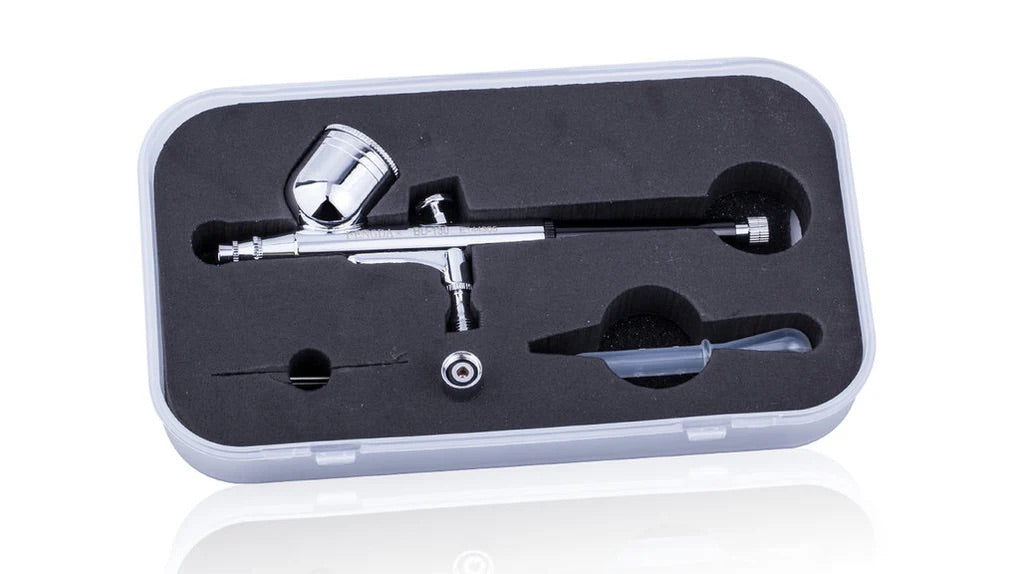 Fengda Premium Starter Kit Airbrush with Mini Compressor Kit, Air Brush (FE-130) 0.3mm Adjustable Dual-Action and Accessories (FD18-2K)