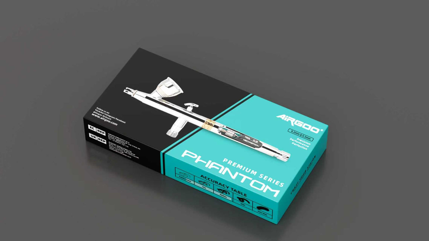 Airgoo Phantom Premium Airbrush D1 – 0.2mm & 0.3mm Dual-Action Set