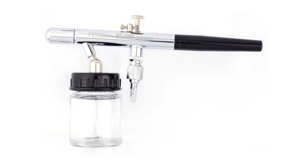 Fengda Double Action Airbrush 0.35mm Siphon Type Paint Spray Gun Set with and 2 Meter Air Tube and 3 Cups (BD-128)