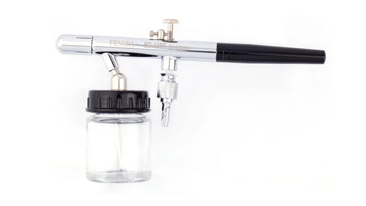 Fengda Double Action Airbrush 0.35mm Siphon Type Paint Spray Gun Set with and 2 Meter Air Tube and 3 Cups (BD-128)