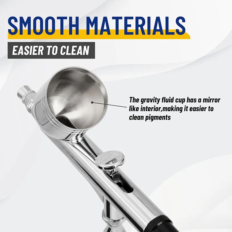 Fengda Air Brush 0.3mm Gravity Feed Adjustable Dual-Action Paint Spray Gun Kit. FE-130