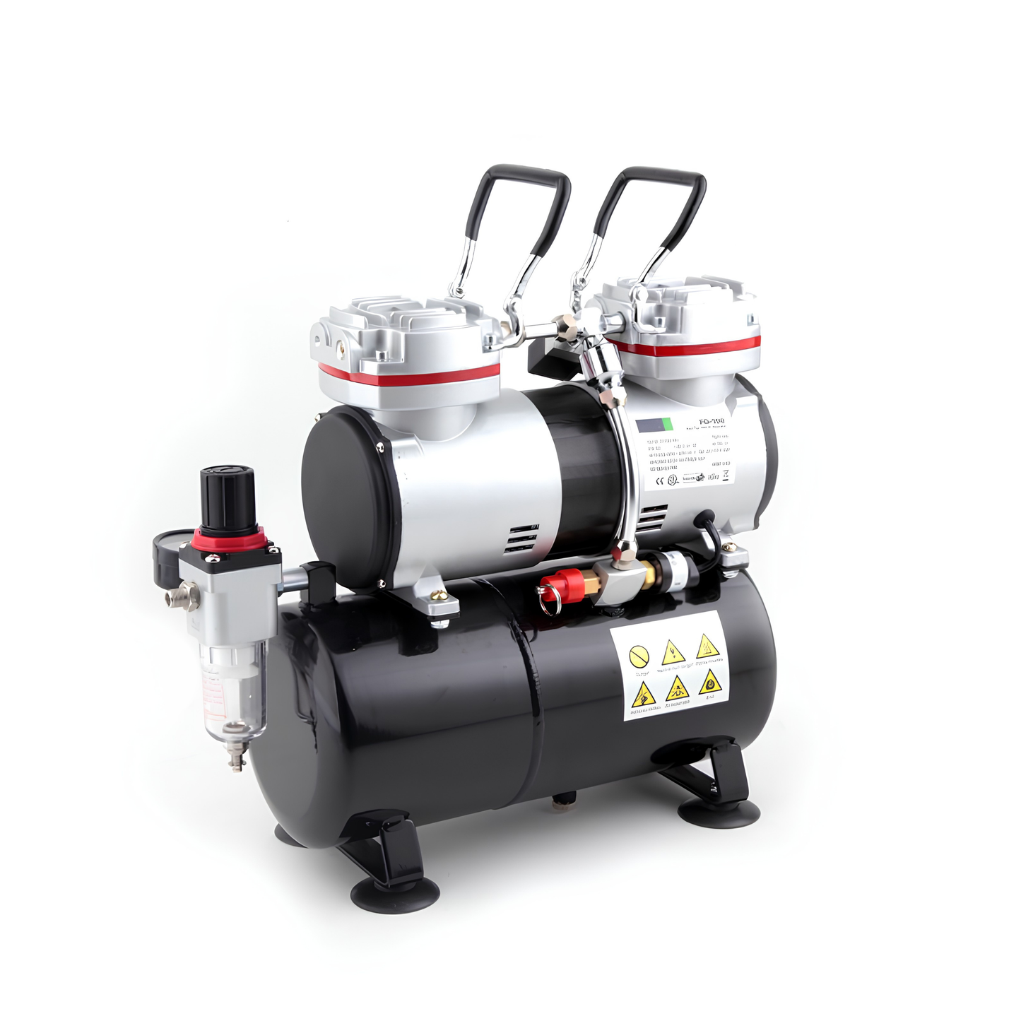Fengda AS-196 Twin-Piston Airbrush Compressor – 3.5L Tank