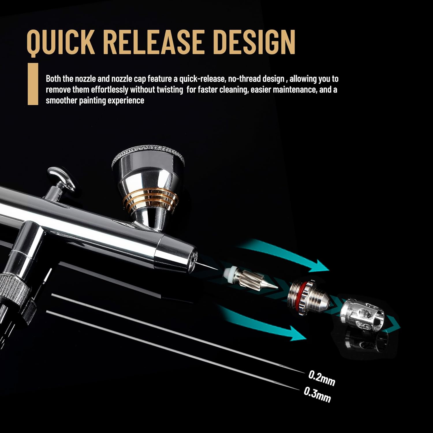 Airgoo Phantom Premium Airbrush D1 – 0.2mm & 0.3mm Dual-Action Set